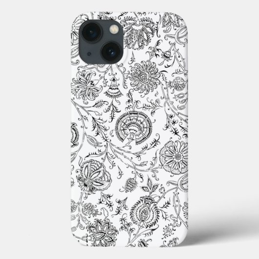 白黒の花模様 Case-Mate iPhoneケース (裏面)