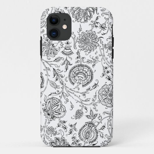 白黒の花模様 Case-Mate iPhoneケース (裏面)