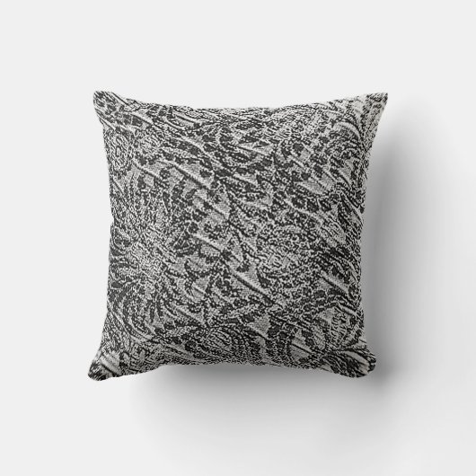 白黒の花生地枕 クッション (裏面)