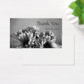 白黒の花結婚のサンキューカード (デスク)