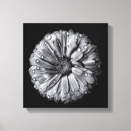 白黒の花10 キャンバスプリント (正面)
