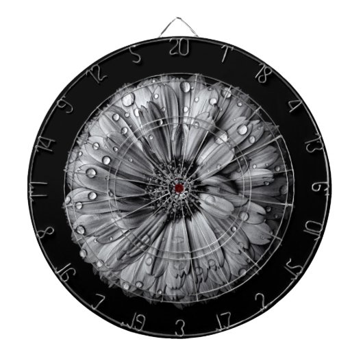 白黒の花10 ダーツボード (正面)