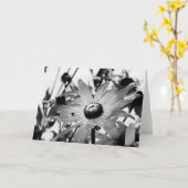 白黒の花 カード (黄色い花)