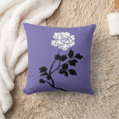 白黒の花 クッション (ブランケット)