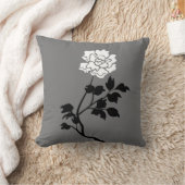 白黒の花 クッション (ブランケット)