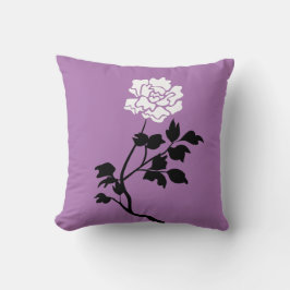 白黒の花 クッション