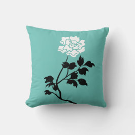 白黒の花 クッション