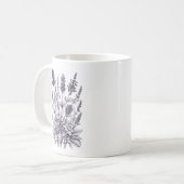 白黒の花 コーヒーマグカップ (正面左)