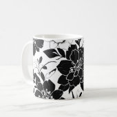 白黒の花 コーヒーマグカップ (正面左)