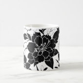 白黒の花 コーヒーマグカップ (中央)