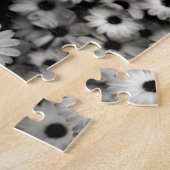 白黒の花 ジグソーパズル (側面)