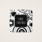 白黒の花、スプラッシュとリングや輪ノート (正面)