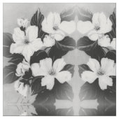 白黒の花 ファブリック (クローズアップ)