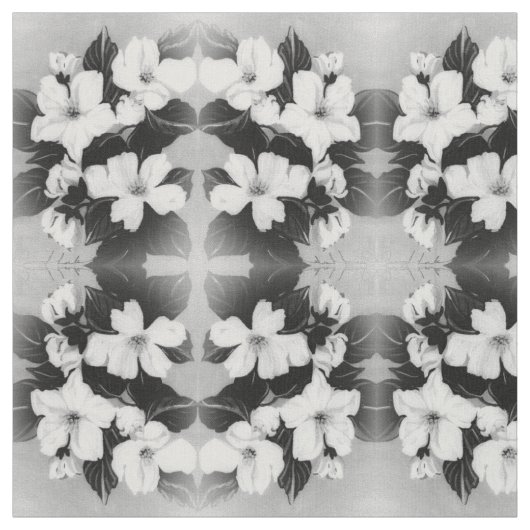 白黒の花 ファブリック (見本)