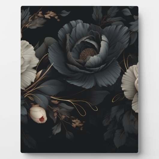 白黒の花 フォトプラーク (正面)
