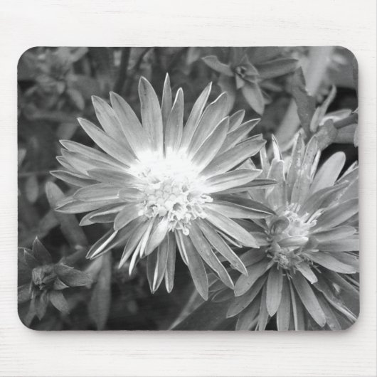白黒の花 マウスパッド (正面)