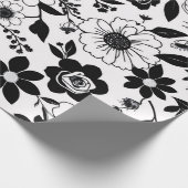 白黒の花 ラッピングペーパー (角)