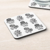 白黒の花（白黒） コースター (左側)