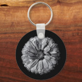白黒の花 10 キーホルダー (正面)