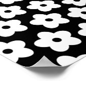 白黒の花Y2Kパターン ポスター (角)