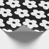 白黒の花Y2Kパターン ラッピングペーパー (角)