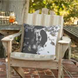 白黒の英語のセッター アウトドアクッション