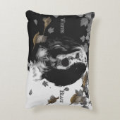 白黒の英語のセッター アクセントクッション (裏面(縦))