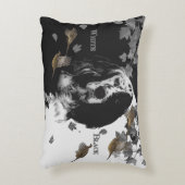 白黒の英語のセッター アクセントクッション (正面(垂直))