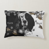 白黒の英語のセッター アクセントクッション (裏面)