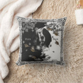 白黒の英語のセッター クッション (ブランケット)