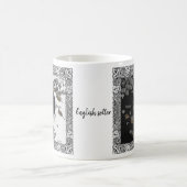 白黒の英語のセッター コーヒーマグカップ (中央)