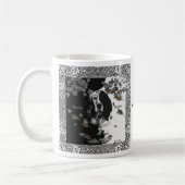 白黒の英語のセッター コーヒーマグカップ (左)