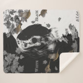 白黒の英語のセッター シェルパブランケット (正面(横))