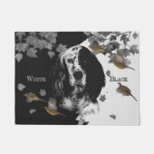 白黒の英語のセッター ドアマット (正面)