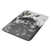 白黒の英語のセッター バスマット (アングル)