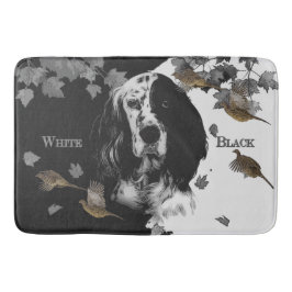 白黒の英語のセッター バスマット