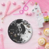 白黒の英語のセッター ペーパープレート (パーティー)