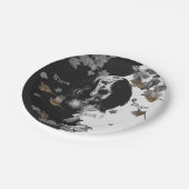 白黒の英語のセッター ペーパープレート (アングル)