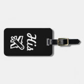 白黒の荷物札 ラゲッジタグ (正面横)