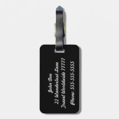 白黒の荷物札 ラゲッジタグ (裏面縦)