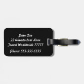 白黒の荷物札 ラゲッジタグ (裏面横)