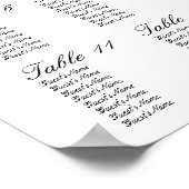 白黒の華やかな座席表 ポスター (角)