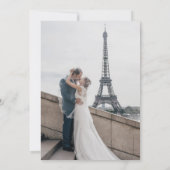 白黒の華麗なスクリプト写真 | 私たちは結婚しました 招待状 (裏面)