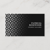白黒の菱形パターン 名刺 (正面)