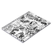 白黒の落書き抽象芸術コラージュ ノートブック (左側)