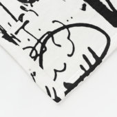 白黒の落書き抽象芸術コラージュ フリースブランケット (角)