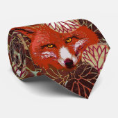 白黒の葉および群葉の中のアカギツネ ネクタイ (ロール)