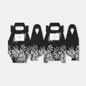 白黒の葉の金ゴールド結婚 フェイバーボックス (折り畳みなし)