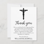 白黒の葬儀サンキューカード サンキューカード (正面)