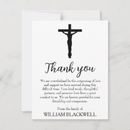 白黒の葬儀サンキューカード サンキューカード